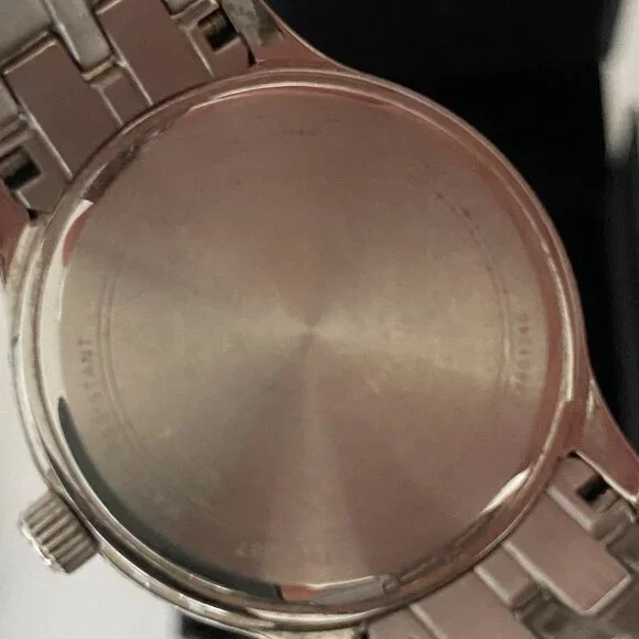 Ladies' Bulova Crystal Accent Watch with Black Dial (Model: 96N110)